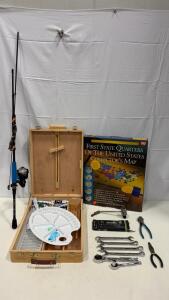 (1) Painting Kit (1) South Bend R2 Collaspable Fishing Pole & More
