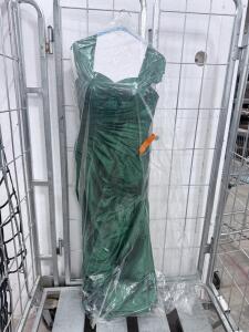 Flirt by Maggie Sottero Green Formal Evening Gown, Size 6, Full-Length, Cap Sleeves, Sweetheart Neckline