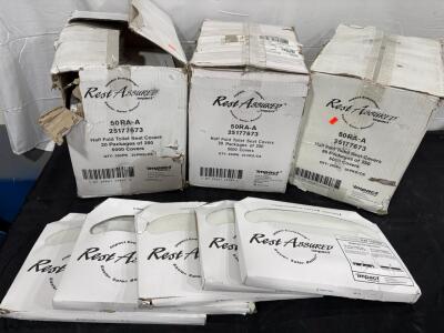 Rest Assured 50RA-A Half Fold Toilet Seat Covers, 15,000 Total, 3 Cases, Batch 25177673