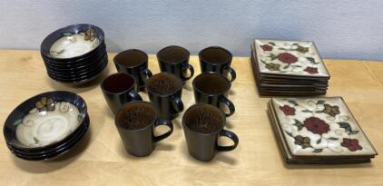 (12) Bowls - (12) Plates - (8) Coffee Mugs