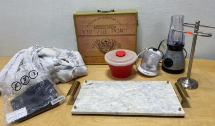 Wine Box - Marble Carving Station - Curtain - Blender ( Powers On ) and More