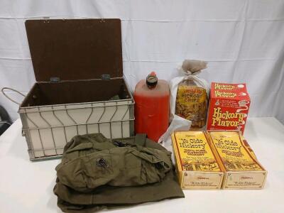 Vintage Hickory Smoking Wood Lot &ndash; Outers Pulverized 2 lb, Smokey&rsquo;s Chips, Little Chief Blend