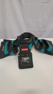 Makita Carpenter Tool Belt Rig, Padded, 6 Pouches, Metal Hammer Holder, Adjustable Fit
