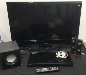 Toshiba TV-Blue Ray Player- And More Including-TV Speakers-Powered Sub