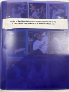 Binder of San Diego Padres HOF/Stars Baseball Cards (100)<br/>- Tony Gwynn, Fernando Tatis Jr, Manny Machado, etc.