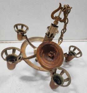 (1) Vintage Lightolier 5-Light Ceiling Chandelier Fixture