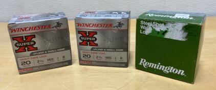 (3) Boxes of 20 Gauge Ammunition- Winchester and Remington