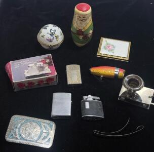 Vintage Silver-Plated Metal Chamberstick Candle Holder, Rectangular Base, Round Handle & More
