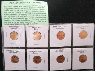 (1) 2009 Lincoln Cent Series Six Coins (1) One Troy Ounce .999 Fine Copper Medallion