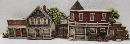(1) Vintage Burwood Western Town 3D Wall Art: Belle's Place, General Store 53"W x 17"H x 2"D