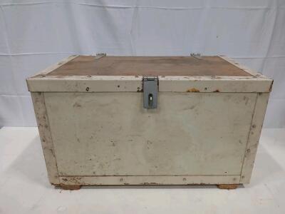 Heavy Duty Plywood Storage Chest, Metal Reinforced, Hinged Lid, Handles