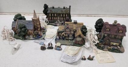 (4) 1996 Hawthorne Village Thomas Kinkade's Lamplight Village Collection