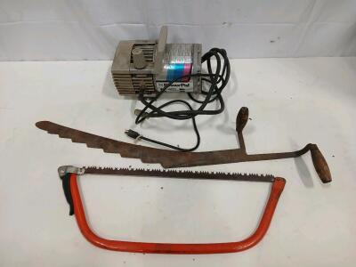 Campbell Hausfeld PowerPal Air Compressor, Bow Saw, Vintage Crosscut Saw, Electric 100 PSI & More