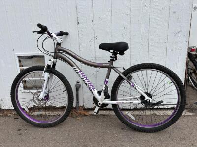 Genesis Whirlwind 26" Mountain Bike, 21-Speed, 6061 Alloy Frame, Front Suspension, White/Purple