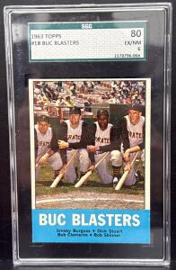 1963 Topps #18 Buc Blasters SGC 80 EX/NM 6 Roberto Clemente, Burgess, Stuart, Skinner, Pirates