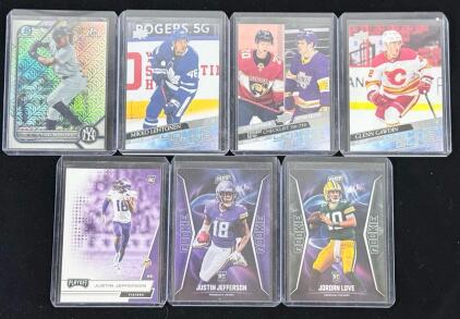 2020-2022 Rookie Sports Card Lot: Bowman Chrome Montero, Panini Jefferson/Love, UD Young Guns Hockey