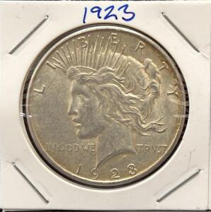 1923 Peace Silver Dollar, 90% Silver, Anthony de Francisci Design, Philadelphia Mint
