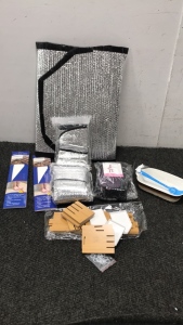 (2) Packs Of Anti Slip Tape (2) Car Windshield Screens (1) Set Of Hip Resistant Bands (1) Ceramic Dish (1) Painters Art Kit
