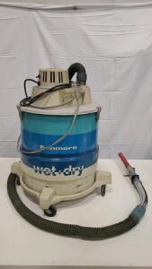 Kenmore 16 Gallon Wet/Dry Vacuum Cleaner, Metal Tank, 3.5 HP, Blue, Vintage with Hose and Wand