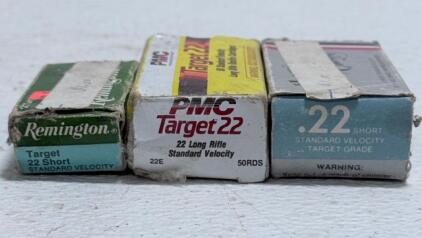 Remington, PMC, Hansen .22 Short & .22 LR Target Rimfire Ammo, 50 Rounds per Box, Standard Velocity
