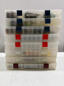 6 Tackle Boxes, 100+ Assorted Lures, Zoom/Storm Soft Plastics, Spinnerbaits, Terminal Tackle Set