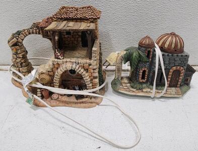 (2) Department 56 "Little Town of Bethlehem" Series Collectible Sculptures
