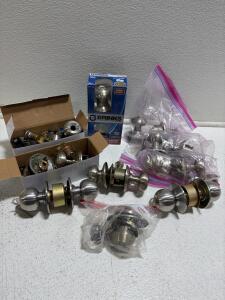Brinks 2107-109 High Security Keyed Entry Door Knob Locksets, Stainless, Mixed Condition, w/ Keys