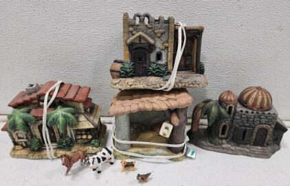 (4) Department 56 "Little Town of Bethlehem" Series Collectible Sculptures