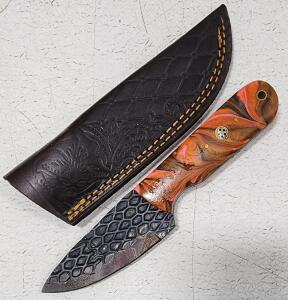 (1) Fixed Blade Cold Steel Utility Knife With Resin Handle And Sheath