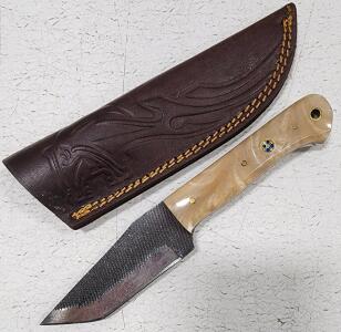 (1) Fixed Blade Cold Steel Utility Knife With Resin Handle And Sheath