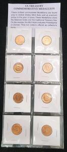 (1) U.S. Treasury Commemorative Medallion Collrction Set of Eight Coins