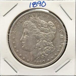 1890 Morgan Silver Dollar, Philadelphia Mint, 90% Silver, 38.1mm, 26.73g
