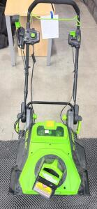 Greenworks Pro 80V 20" Single-Stage Cordless Electric Snow Blower w/ 2 Batteries