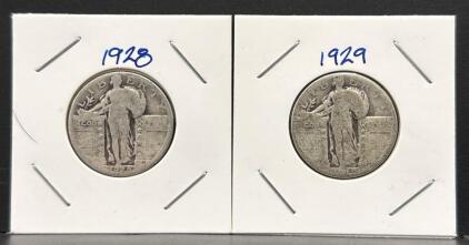 1928 & 1929 Standing Liberty Quarter Set &ndash; 90% Silver, U.S. Coins, Hermon MacNeil Design