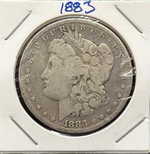 1883 Morgan Silver Dollar $1 Coin, 90% Silver, Circulated, U.S. Mint
