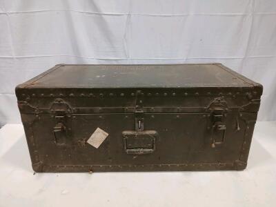 U.S. Air Force Military Steel Footlocker Trunk, Olive Drab, Tray Insert, AF-6579836
