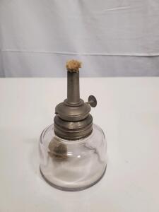 Laboratory Alcohol Lamp, Glass Body with Metal Top, Cotton Wick, Approx. 4 oz Capacity