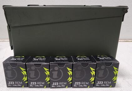 (5) Igman .223 Remington Ammunition Boxes (1) U.S. Military-Style Ammunition Box