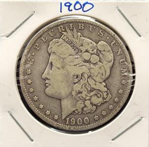 1900 Morgan Silver Dollar, Philadelphia Mint, 90% Silver, Circulated
