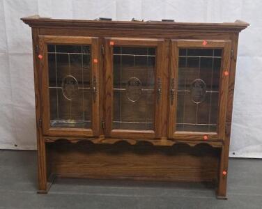 Vintage Oak Two-Part Hutch Cabinet "46&times;55"
