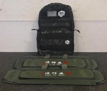 Jueachy Tactical Backpack & Green Fishing Rod & Reel Storage Bag