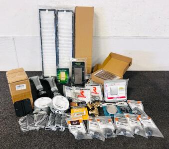 Large Lot Home Hardware: Lutron Dimmer, Reveal Battery, Blum Hinges, Bell Box, Shop-Vac, Filters