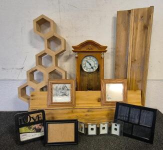 Grandfather Wall Clock, Picture Frames, Small Wall Mirrors, Table Top Book Shelves, Wall Decor