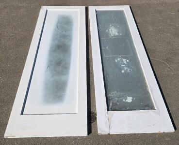 (2) Various White Glass Doors