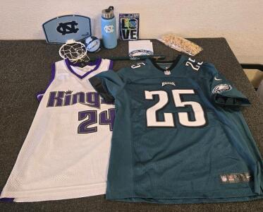 Sports Fan Lot &ndash; Philadelphia Eagles Jersey, Sacramento Kings Jersey, UNC Tar Heels Gear & More