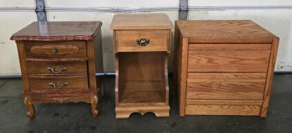 (3) Various Wood Side Tables