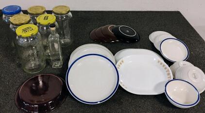 Tall Jars And Pyrex Dish Ware