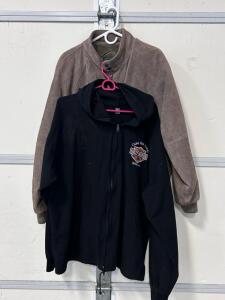Harley-Davidson Cabo San Lucas Black Zip Hoodie Medium & Roughcut Suede Bomber Jacket XL Brown
