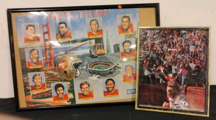 (1) Nike Jerry Rice Poster, (1) Vintage Signed 49ers Football Vintage Posters
