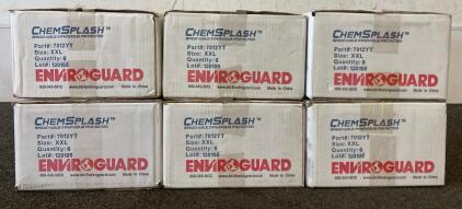 (6) Boxes Of 6 International Enviroguard ChemSplash 1 Chemical-Resistant Coveralls XXL